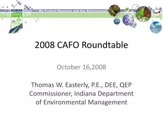 2008 CAFO Roundtable October 16,2008