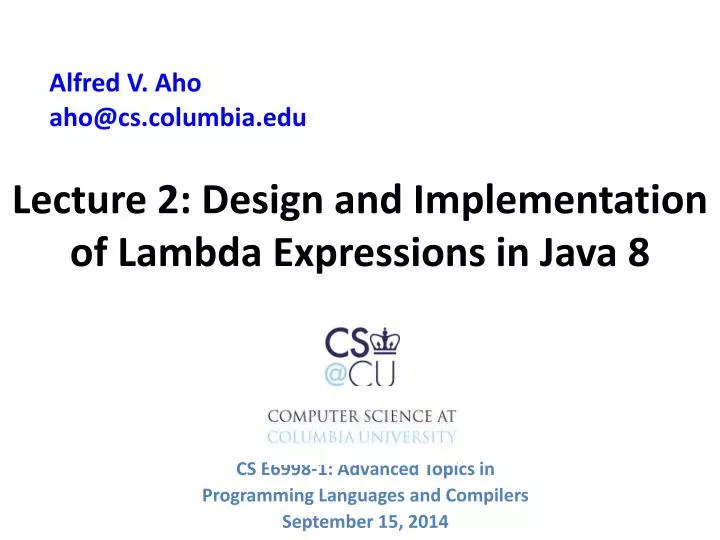 lecture 2 design and implementation of lambda expressions in java 8