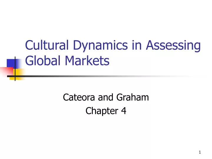 cultural dynamics in assessing global markets