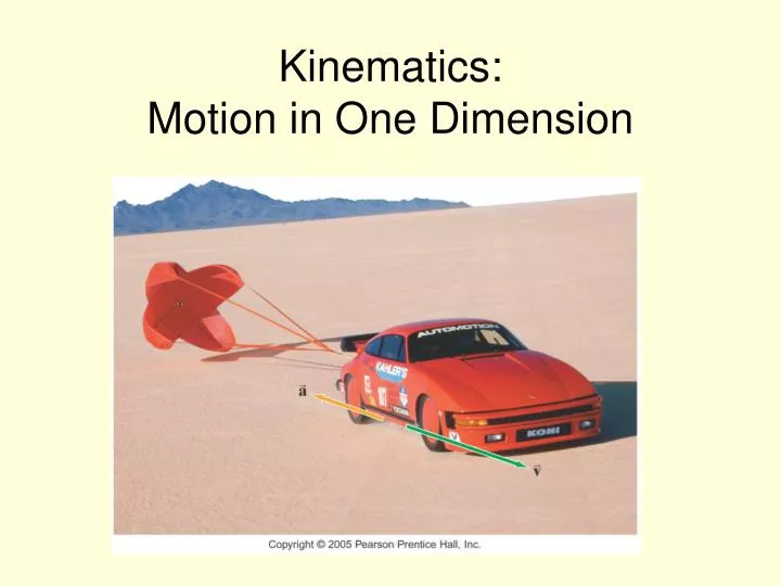 kinematics motion in one dimension