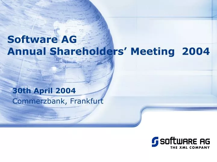 software ag annual shareholders meeting 2004