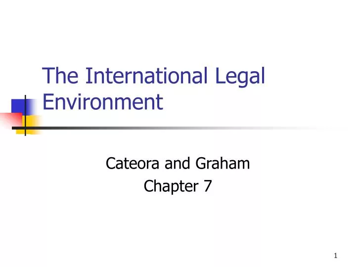 the international legal environment