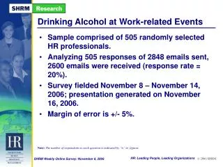 Drinking Alcohol at Work-related Events