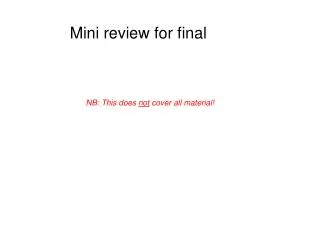 Mini review for final