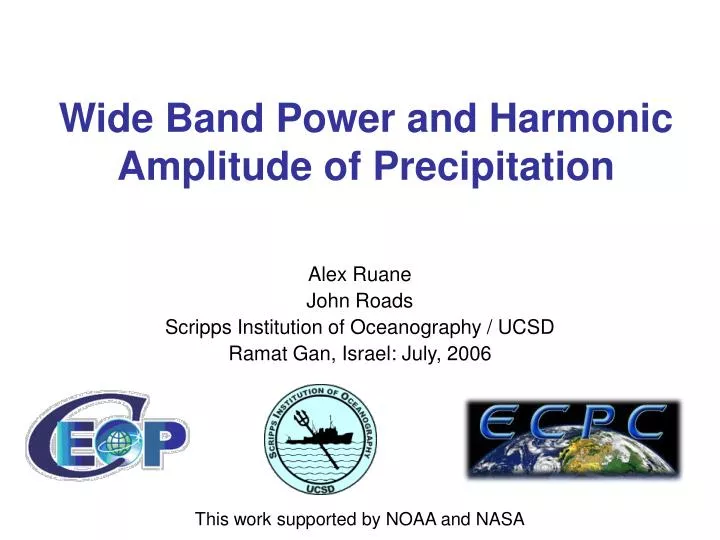 wide band power and harmonic amplitude of precipitation