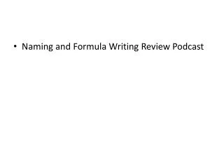 Naming and Formula Writing Review Podcast