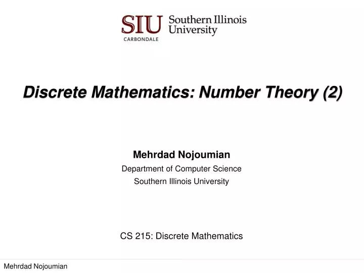 discrete mathematics number theory 2