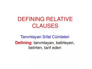 defining relative clauses