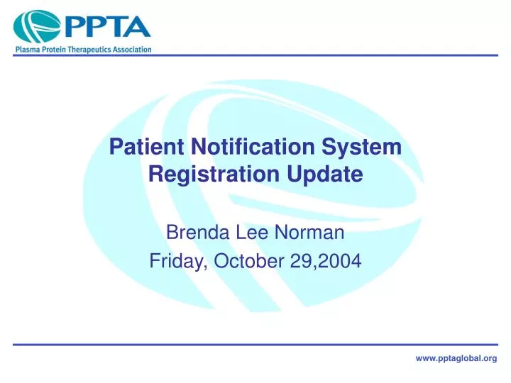 patient notification system registration update