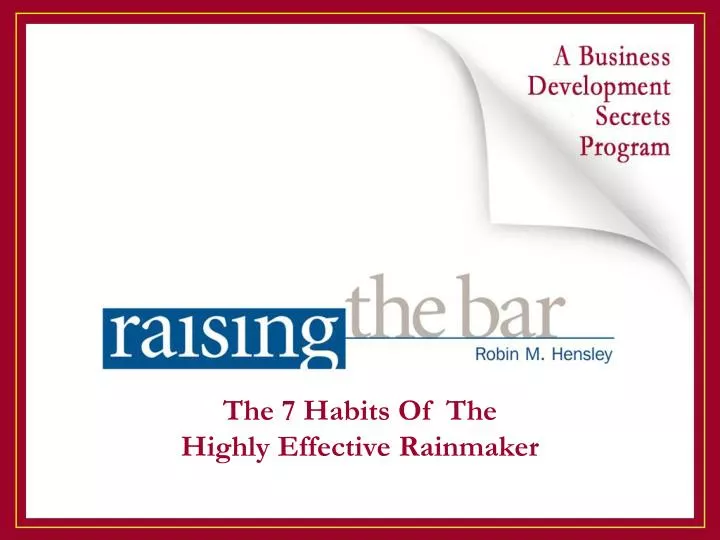 the 7 habits of the highly effective rainmaker