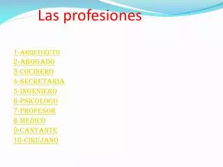 las profesiones