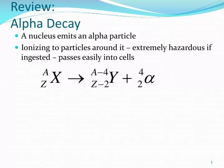review alpha decay