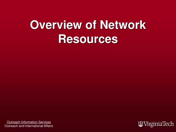 overview of network resources