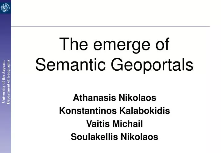 the emerge of semantic geoportals