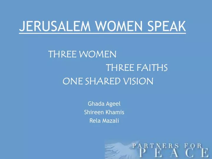 jerusalem women speak