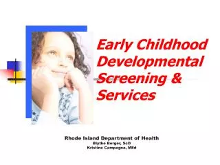 Early Childhood Developmental Screening &amp; Services