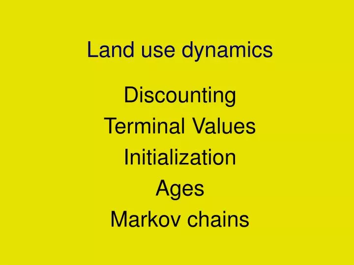 land use dynamics