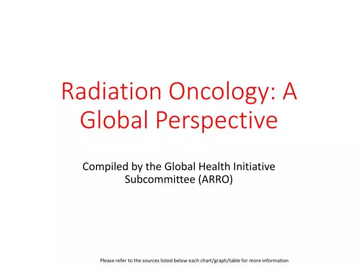 radiation oncology a global perspective