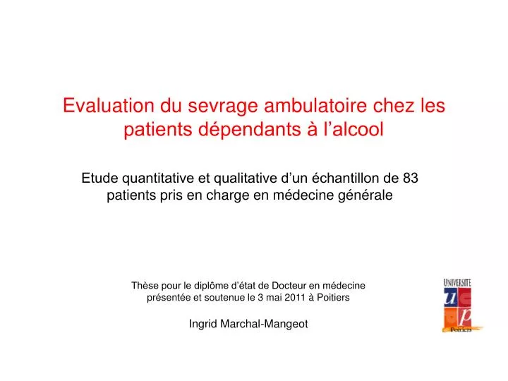 evaluation du sevrage ambulatoire chez les patients d pendants l alcool