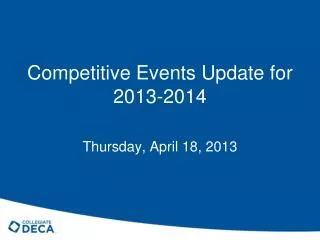 Competitive Events Update for 2013-2014