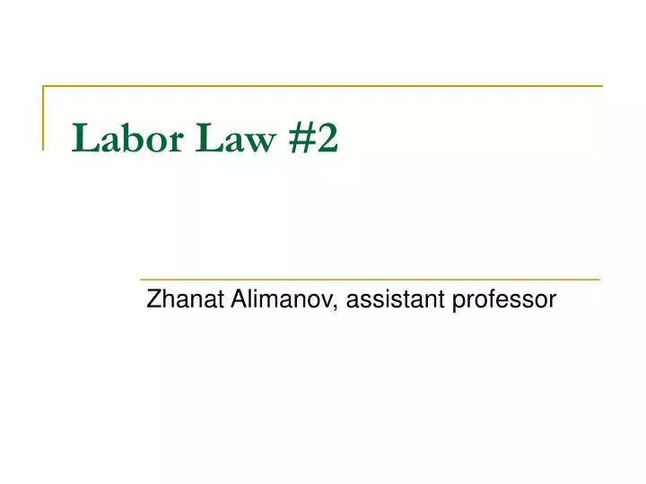 labor law 2