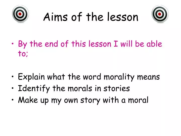 aims of the lesson