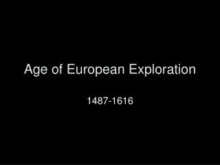 Age of European Exploration