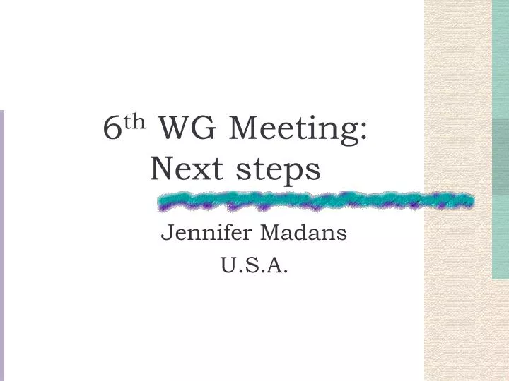 6 th wg meeting next steps