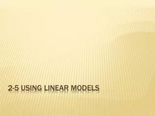 2-5 Using linear models