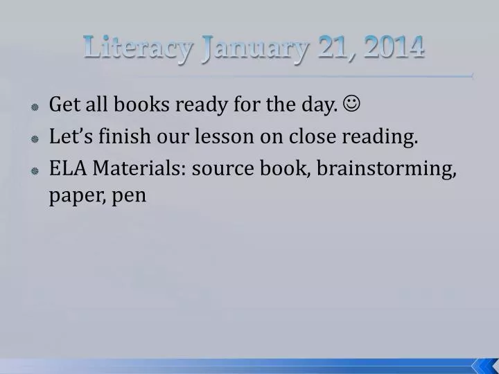 literacy january 21 2014