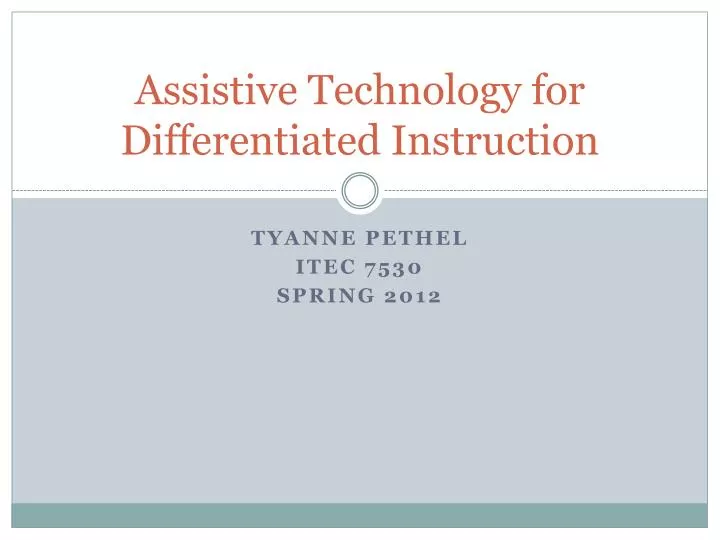 assistive technology for differentiated instruction