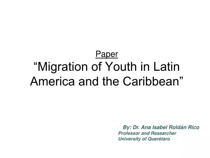 paper migration of youth in latin america and the caribbean
