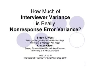 How Much of Interviewer Variance is Really Nonresponse Error Variance ?