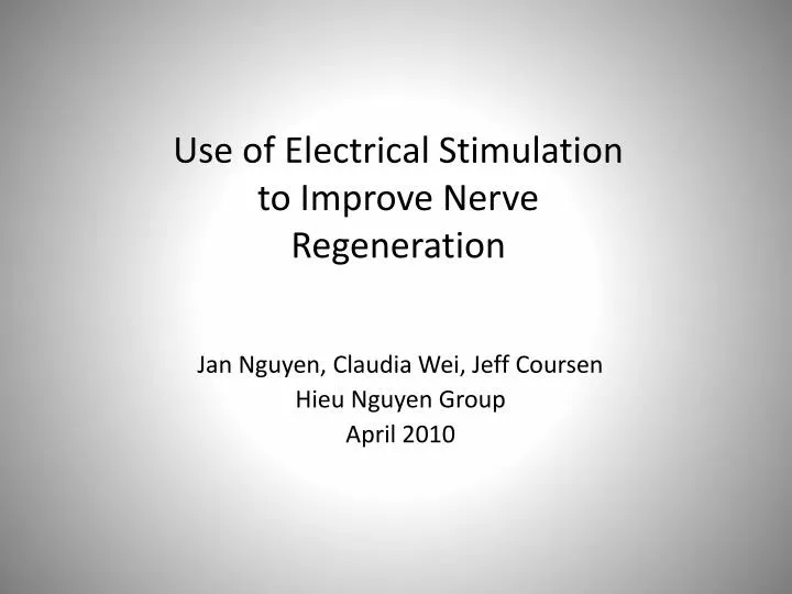 use of electrical stimulation to improve nerve regeneration