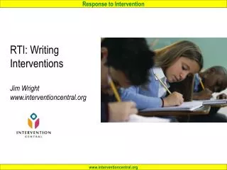RTI: Writing Interventions Jim Wright interventioncentral