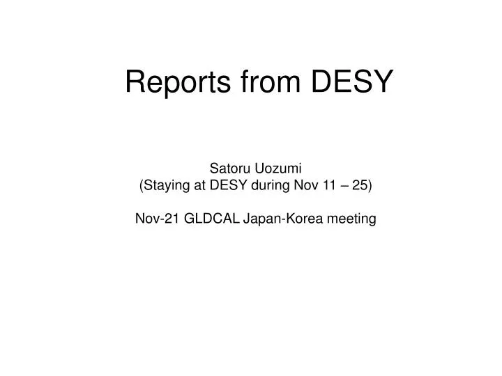 reports from desy