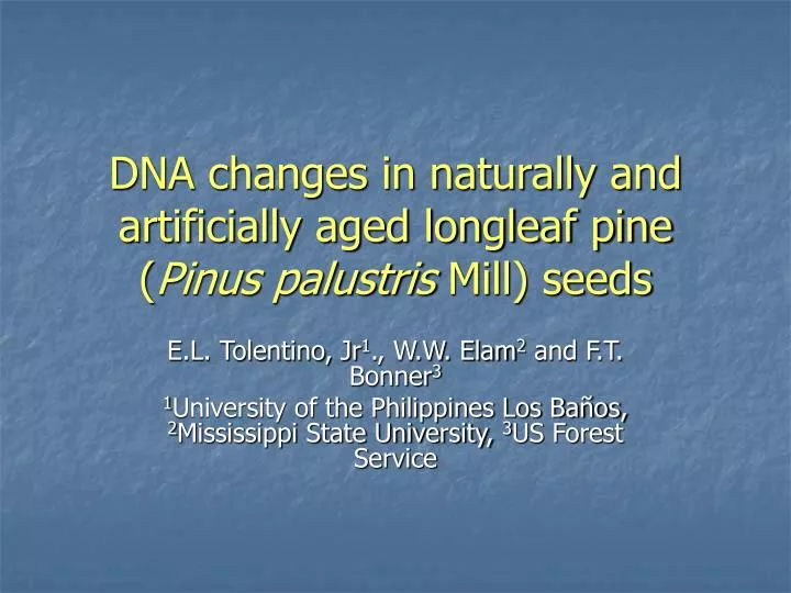 dna changes in naturally and artificially aged longleaf pine pinus palustris mill seeds