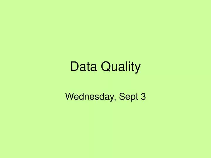 data quality