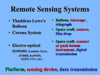 Remote Sensing Systems