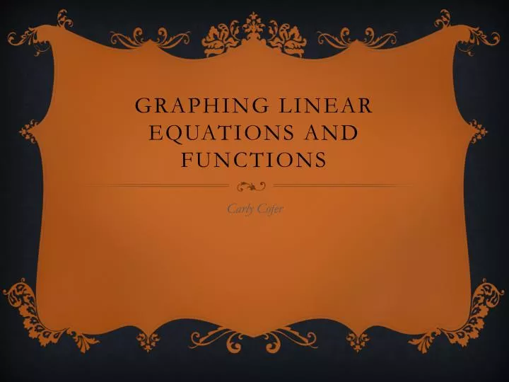 graphing linear equations and functions