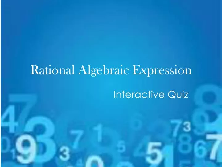 rational algebraic expression