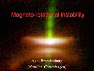 Magneto-rotational instability
