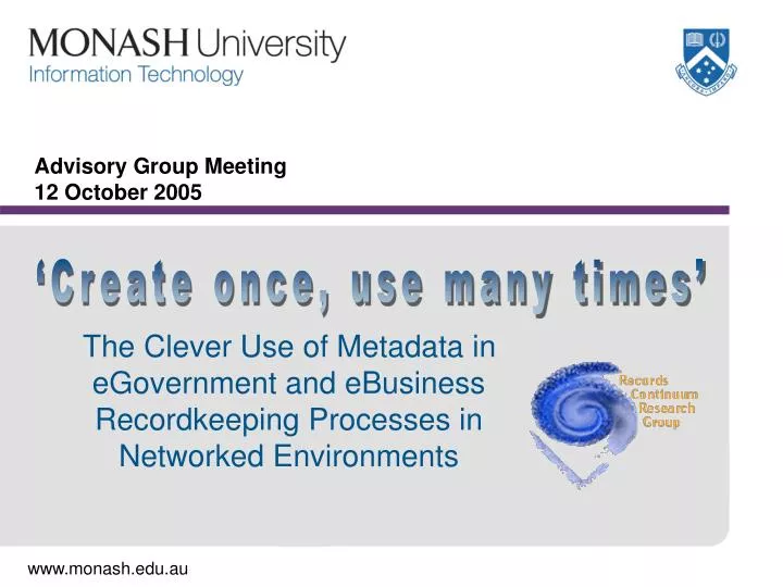 advisory group meeting 12 october 2005