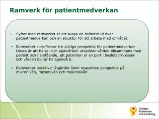 ramverk f r patientmedverkan
