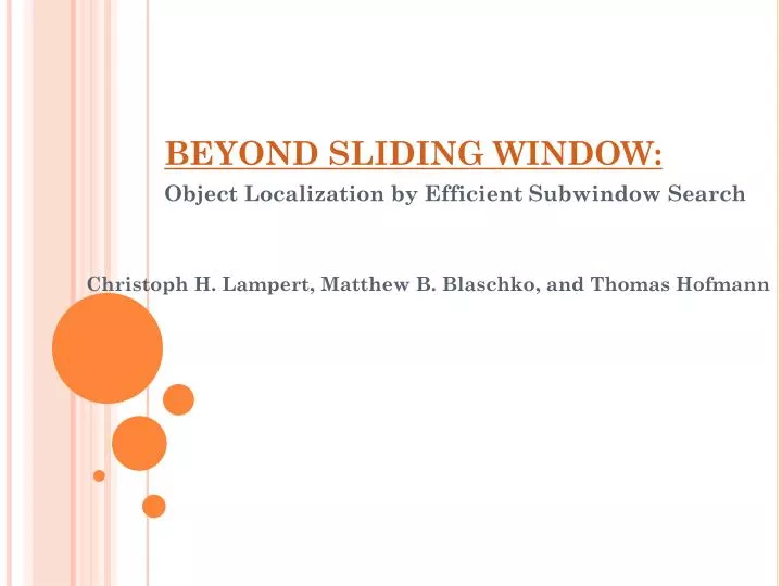 beyond sliding window