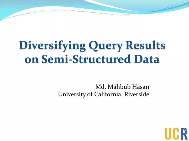 diversifying query results on semi structured data