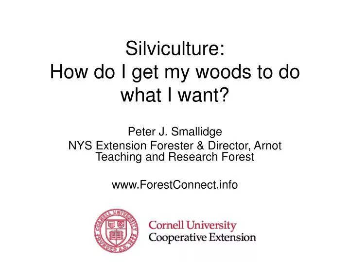 silviculture how do i get my woods to do what i want