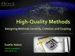 High-Quality Methods: Designing with Cohesion and Coupling - slide 1