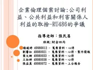 企業倫理個案討論 : 公司 利益、公共利益和利害關係人利益的取捨 -RU486 的爭議