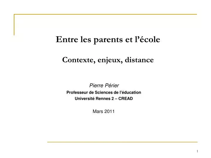 pierre p rier professeur de sciences de l ducation universit rennes 2 cread mars 2011